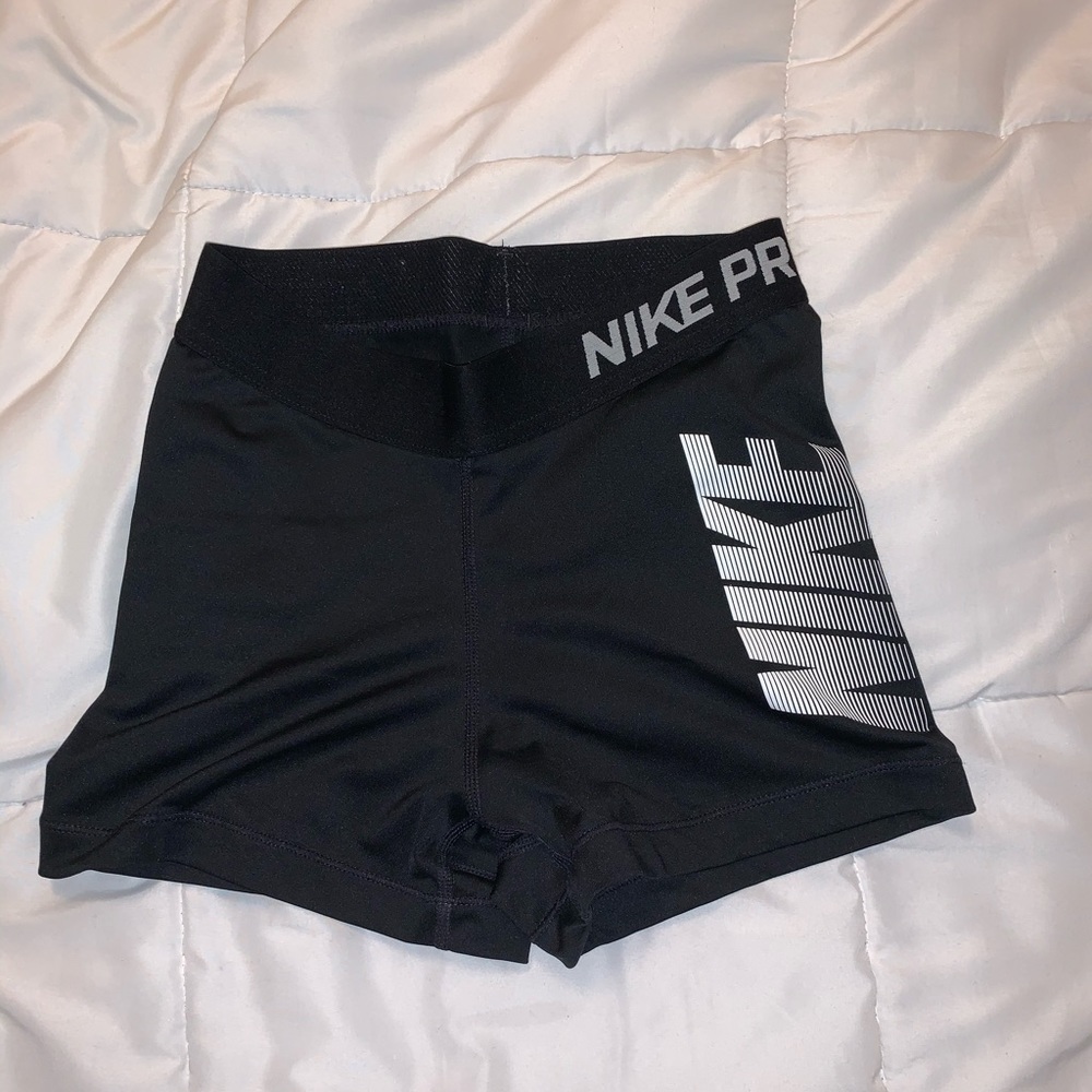 Black nike spandex with written logo